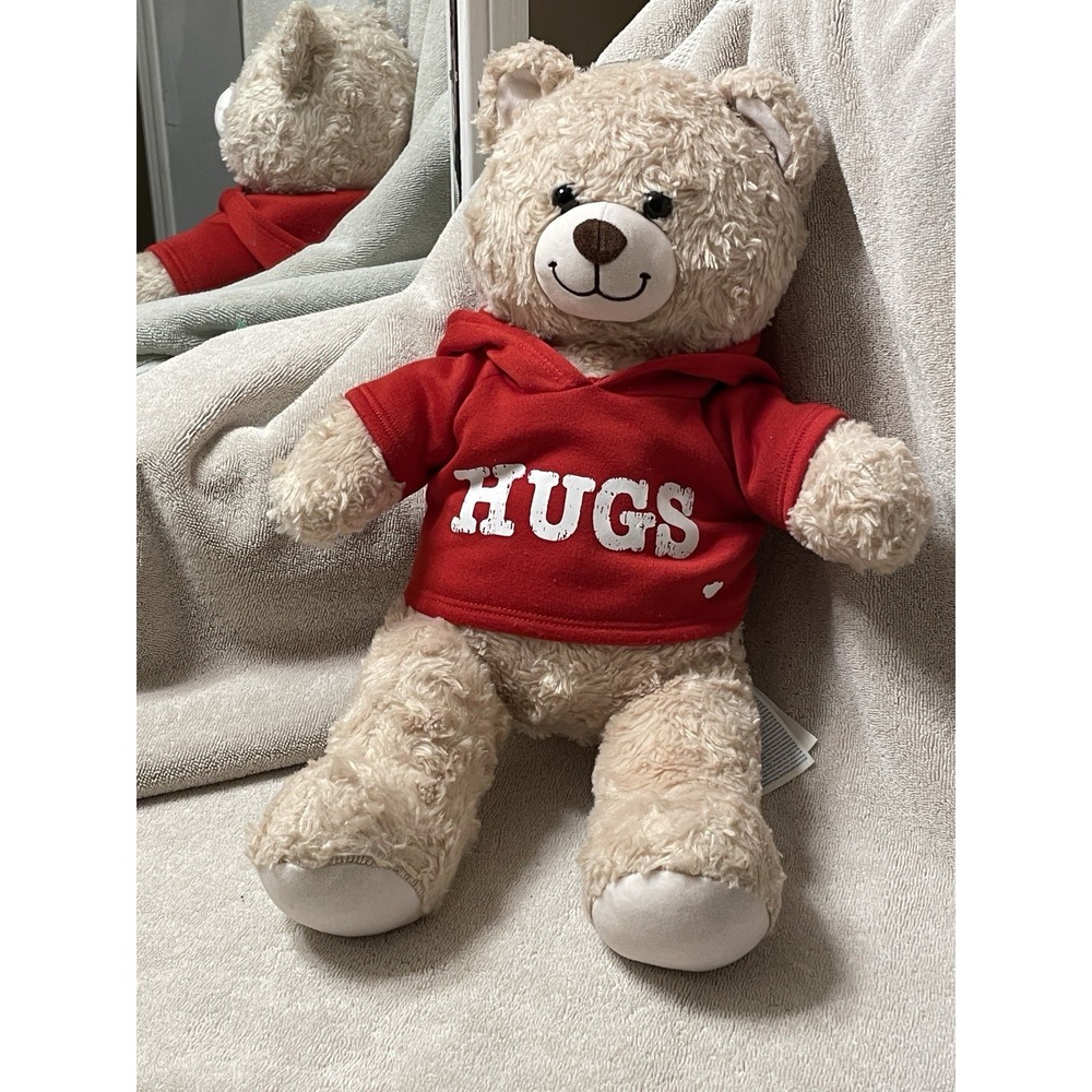 Build A Bear Light Brown 18" Bear With Removable‎ Red Hoodie